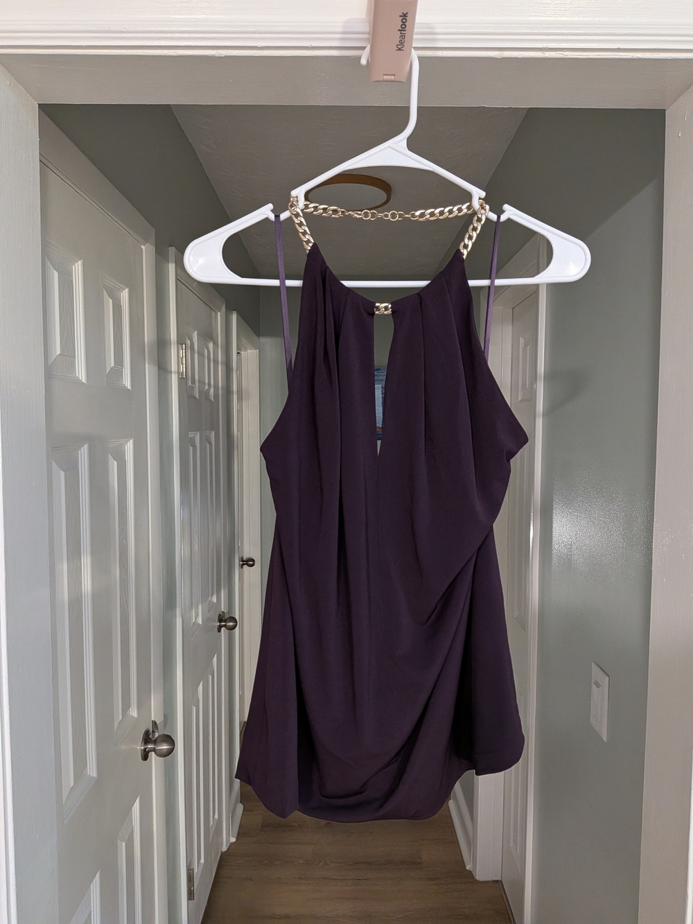 Ann Taylor Dark Plum Chain Halter Neck Top 12